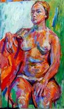 Seated Red Nude