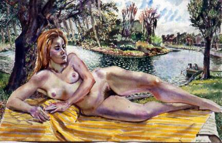 Red Head on River Bank*