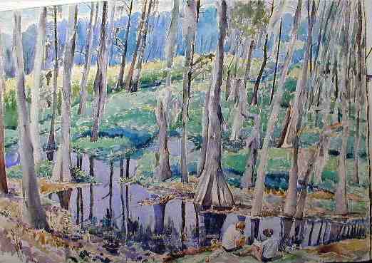 Artist in Swamp