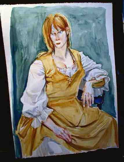 Peasant in Tan Dress