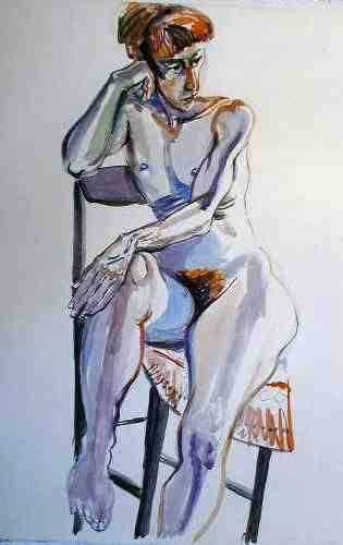 Red head on Chair