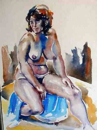 Seated Red Head on Blue Towel