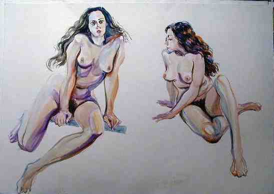 Two studies, Long Black Hair
